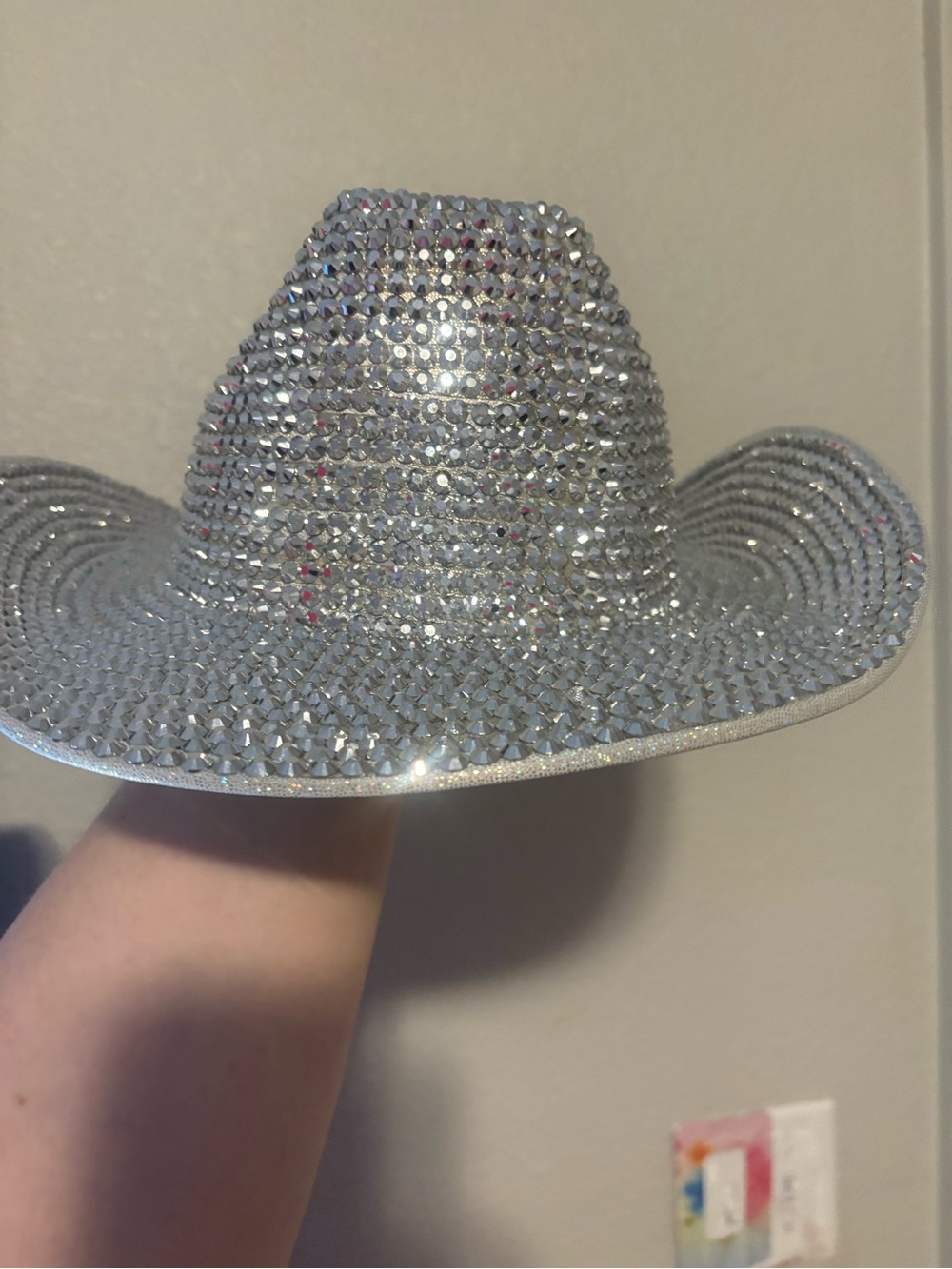 Sparkling Silver Rhinestone Cowboy Hat - Women Accessories